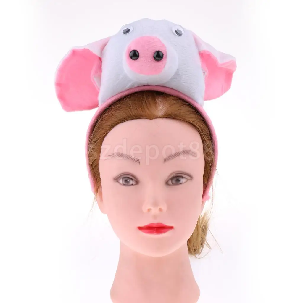 Kids Animal Pig Piggy Costume Kit Head Band Bow Tie Tail Set Fancy Dress