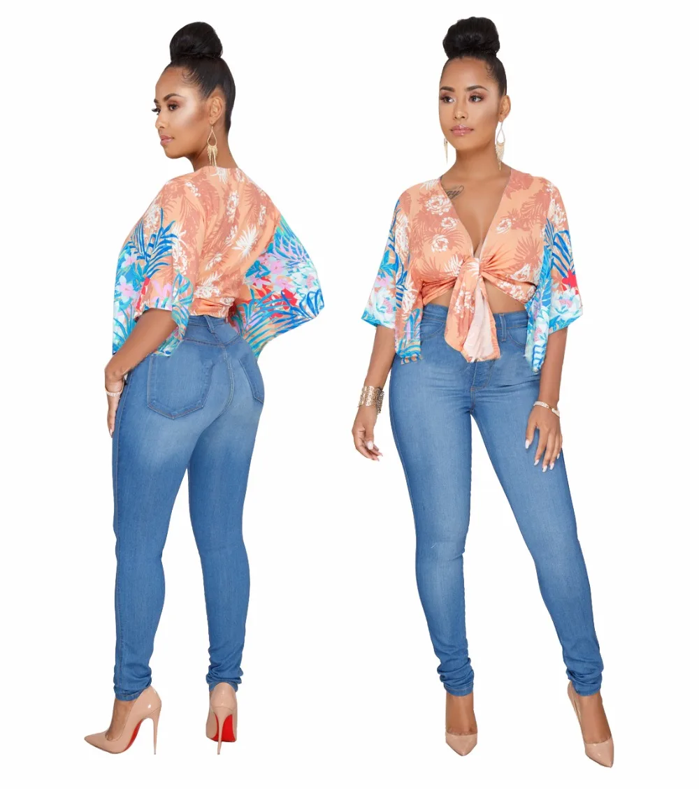 2018 Hot Sale Fashion Bodycon Women T-shirt Sexy Lace Summer V-neck Print Night Party Braces bat sleeve top cloak on chest (25)