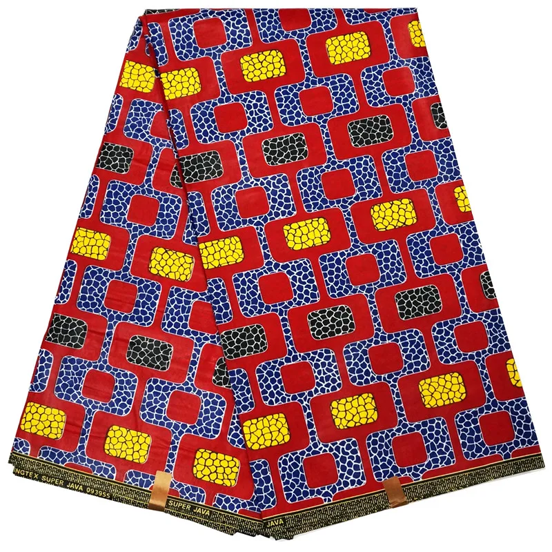 

red color veritable wax block prints African real wax quality 6yards ankara fabric printed wholesale wax fabric F616