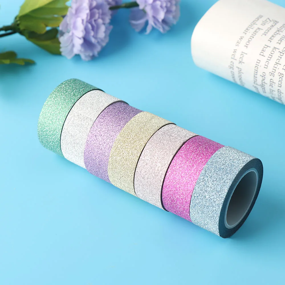 

1PC New Multi-color 5M DIY Self-Adhesive Glitter Paper Tape Sticker Wedding Home Decoration Party Supplies