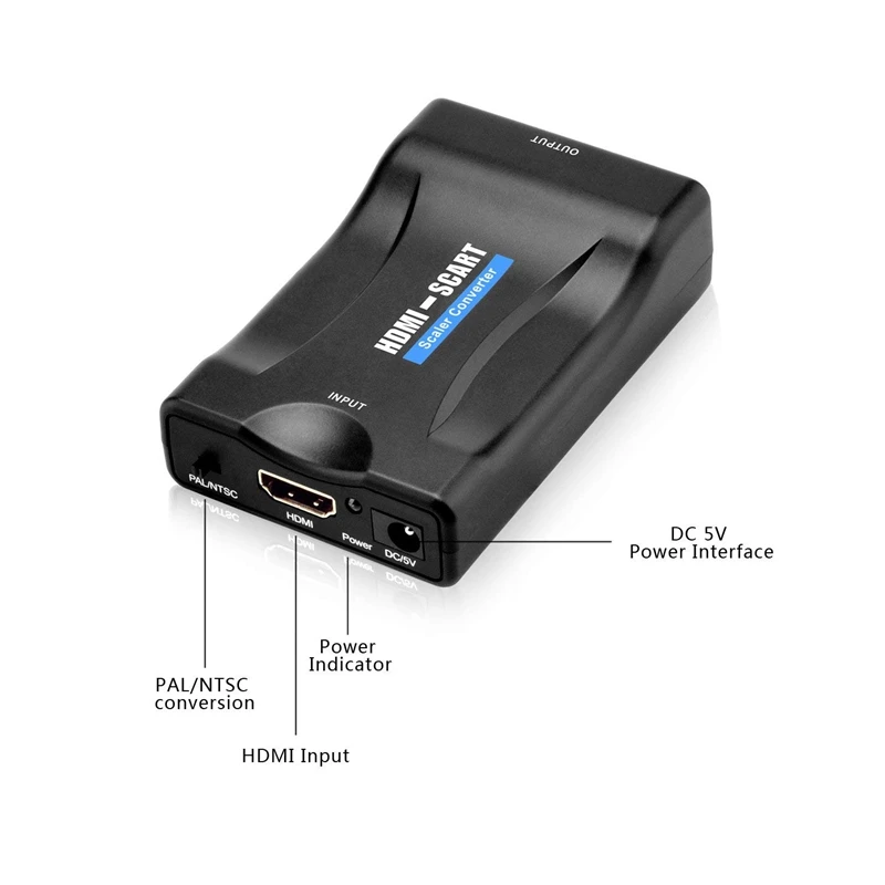  Hdmi a Scart Convertitore Hdmi di Ingresso Uscita Scart Composito Video Hd Stereo Audio Adapter 720
