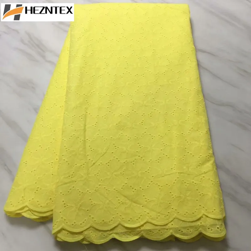 

Latest Yellow Nigeria Swiss Laces High Quality Swiss Cotton Laces Switzerland African Dry Lace Fabric For Women Dress PLA22-2