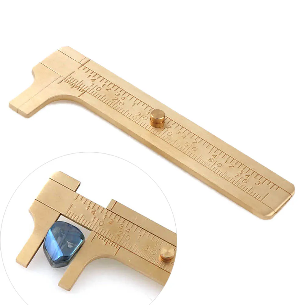 

Double Scale Mini Wenwan Calipers Vernier Caliper Lettering Jewelry Tools Length 10cm Portable Pocket Copper Ruler