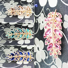 1 шт., красивая заколка со стразами, заколка для волос, женская мода, заколка для волос, повязка на голову с зелеными листьями для женщин, аксессуары для волос