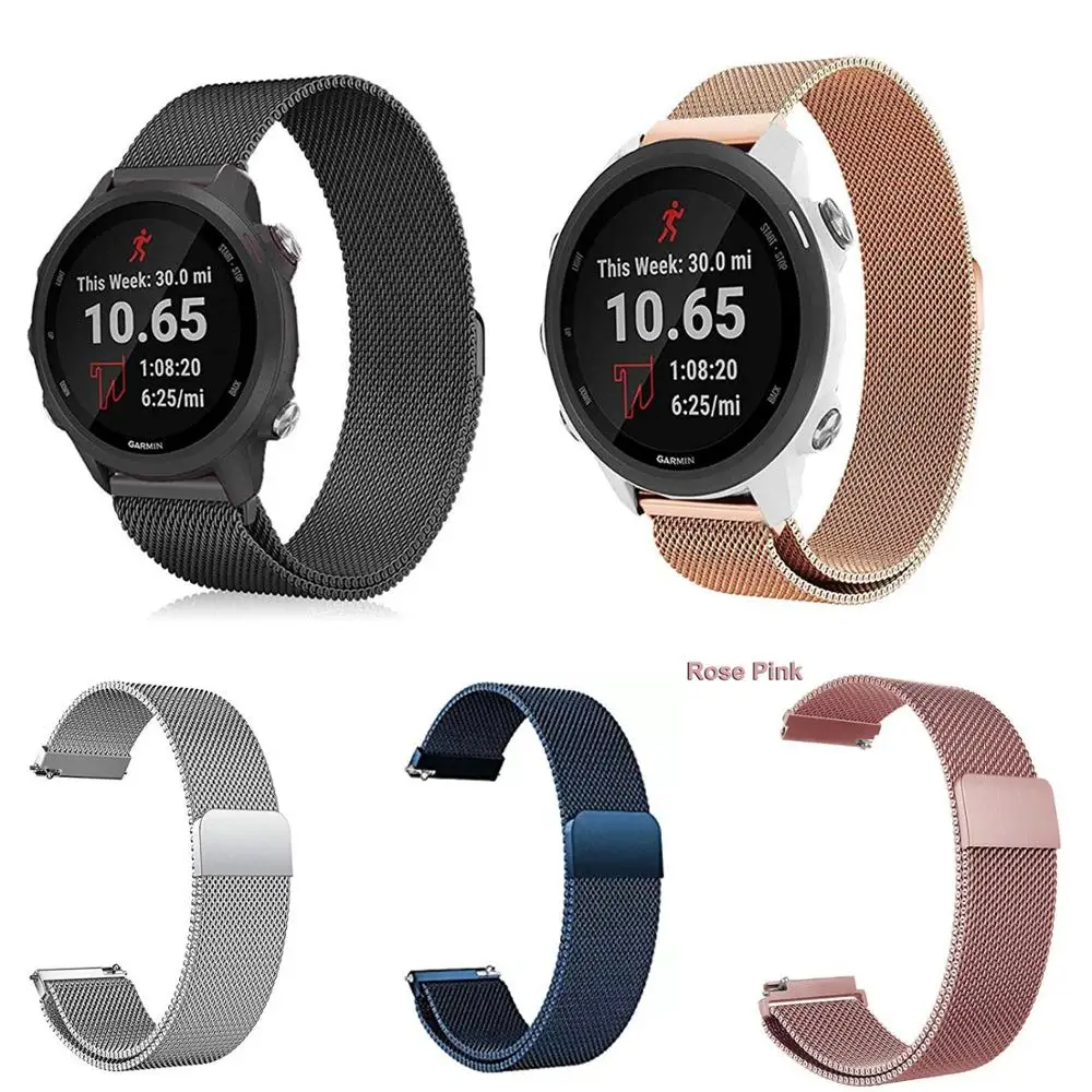 

Milanese Loop Magnetic Metal Stainless Steel Strap for Garmin Forerunner 245/245M Garmin Vivoactive3 3 Watch Replacement Bands
