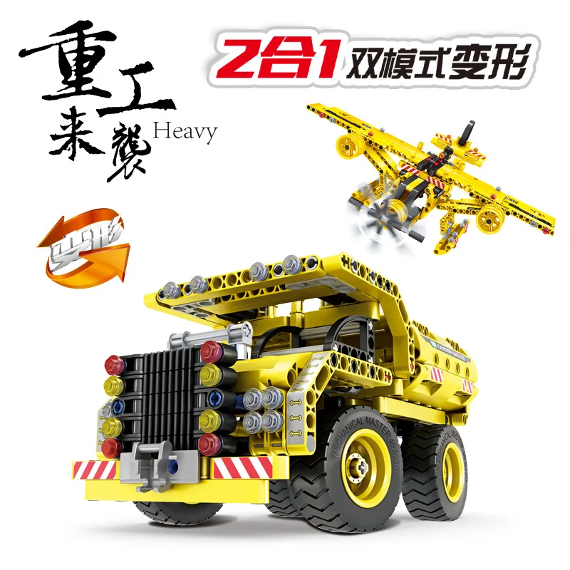 

Legoed technic City TRUCK 2 in 1 airplane and mining truck Model Building Blocks Bricks Set City Kid Toys for children DIY Gift