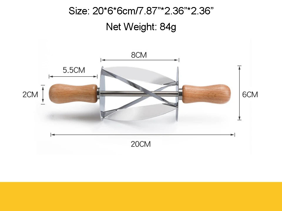 Режущий ролик из нержавеющей стали для изготовления круассан, хлеб для теста, деревянная ручка ножа для выпечки кухонного ножа