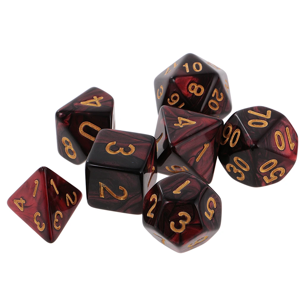 New 7PCS Two Colors Polyhedral Dice 16mm for Dungeons and Dragons Table Games Party Colorful Accessories for Board Game