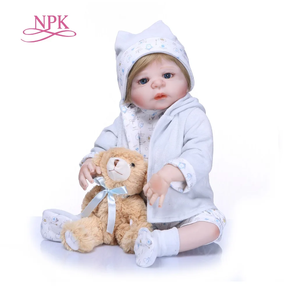 

NPK 57CM full body Soft Silicone Babies Boy Lifelike Newborn Princess Toddler Babies Dolls Bathe Toy for Girls Birthday Gift