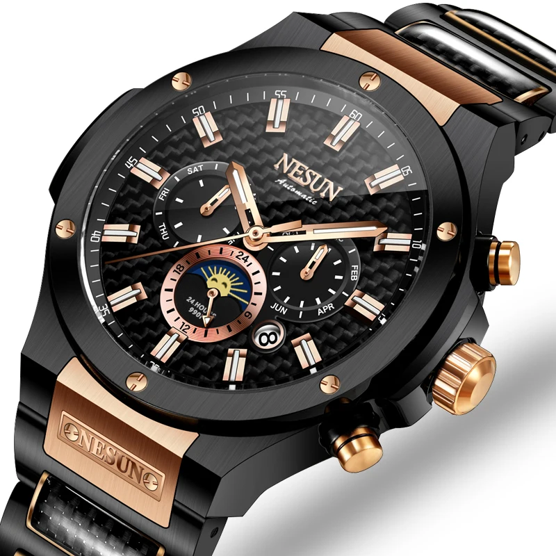

Switzerland NESUN Men's Watch Luxury Brand Automatic Mechanical Men Watches relogio masculino Luminous Waterproof clock N9901-1