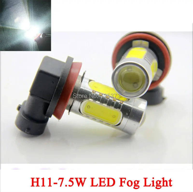 

2pcs H11 H8 H9 LED Car Fog Light 7.5W DC12V with Lens COB Auto Fog Lamp Daytime Running Driving bulb Xenon White car styling