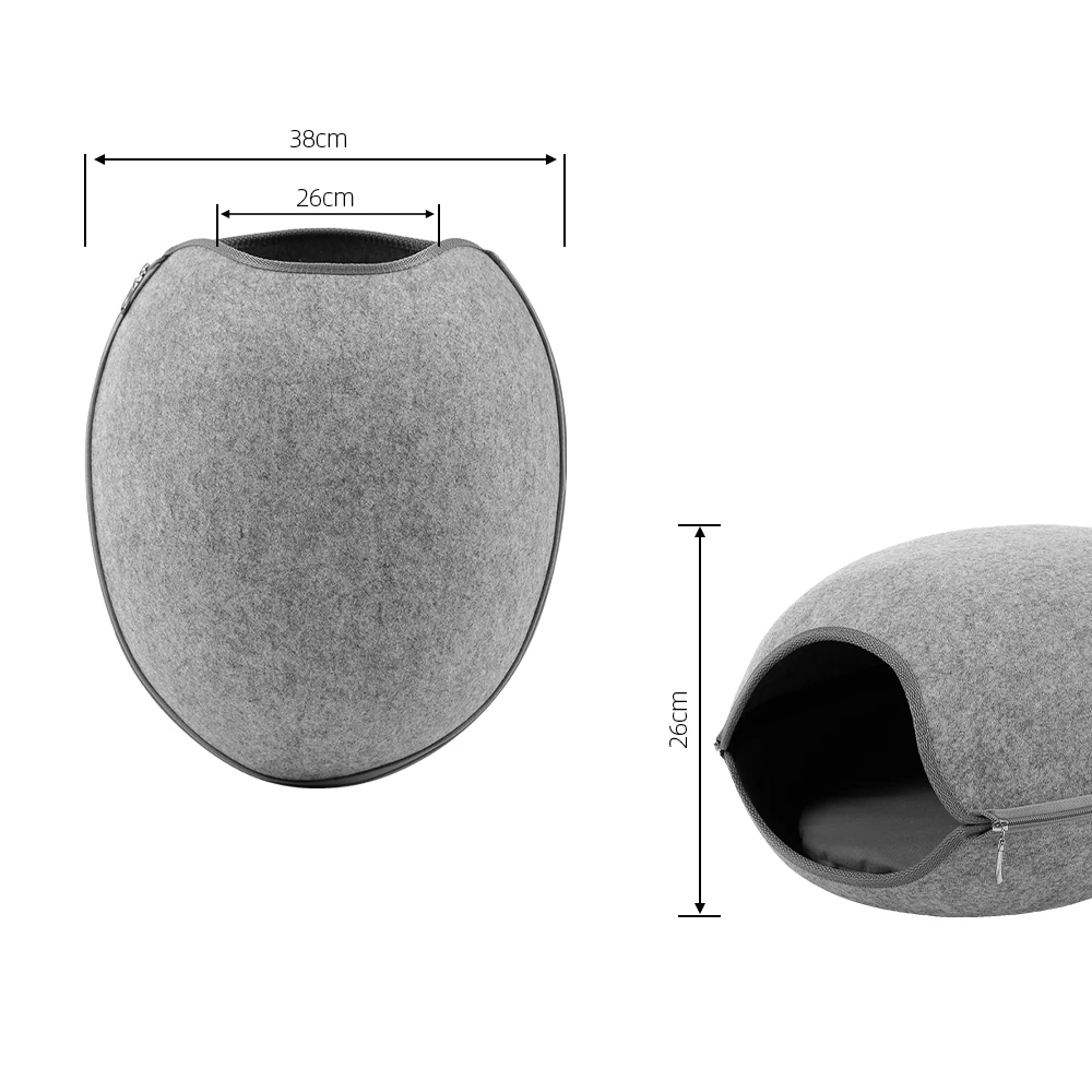 Съемная кошачья кровать домик для кошек из натурального войлока кошачья пещера на молнии диаметр 22/26 см котята пещера с подушкой Аксессуары для кошек
