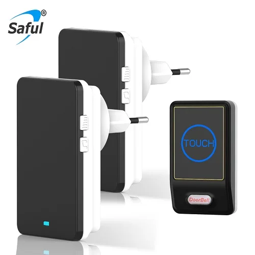

Saful Waterproof Doorbell Wireless Doorbell with 1 Outdoor Transmitter + 2 Indoor Receiver Door Bell hot sale