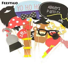 FEESTIGO 1 компл. Пиратская фотобудка реквизит персонаж маска с усами фотокабина Свадебная вечерние декор для детского дня рождения