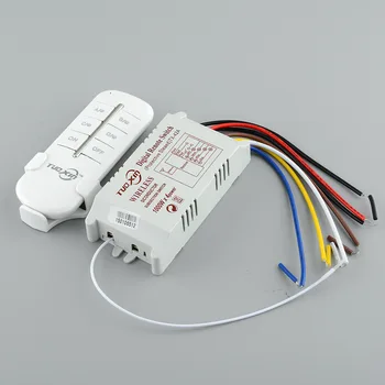 

4 Way Channel Efficient Wireless ON/OFF Home Wall Light Lamp Switch Splitter Remote Receiver Transmitter