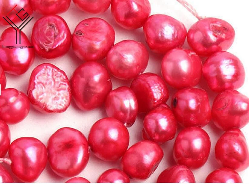 One Strands Real Pearl 6-7mm Bright Red Pearl Baroque Natural Freshwater loose 35cm / 15inch _ AliExpress Mobile