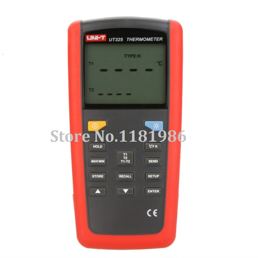 

UNI-T UT325 Digital Thermometer Temperature Meter T1-T2 Dual Input with High/Lower Alarm & Auto Calibration Tester Thermostat