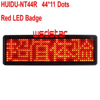 

HUIDU-NT44R Red Color Led Badge 44x11 Dots Single Color Rechargeable Led Name Tag For Even 2pcs/lot