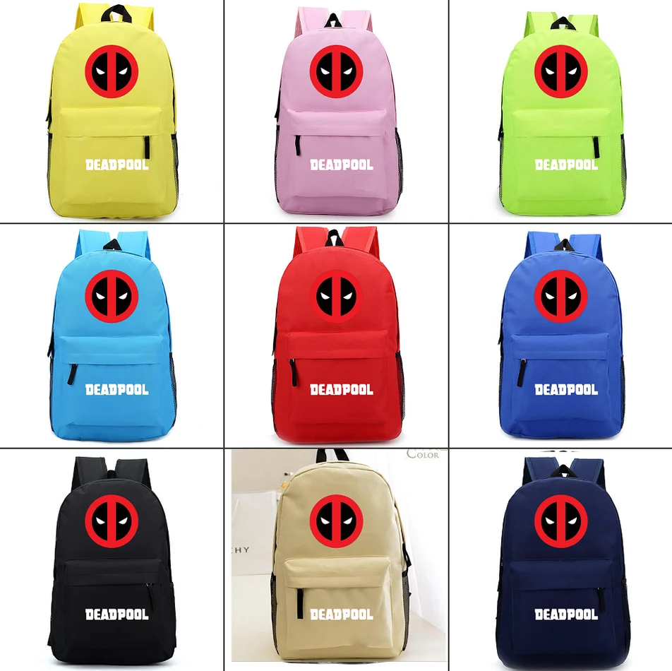 

Marvel Deadpool Canvas Backpack Boys Girls Student Schoolbag Zipper Rucksack Men's laptop bag Casual Travel bag Fashion Packsack