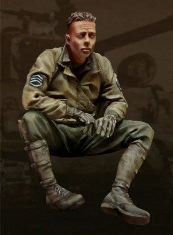 

[tuskmodel] 1 35 scale resin model kit WW2 US tank crew commander figures