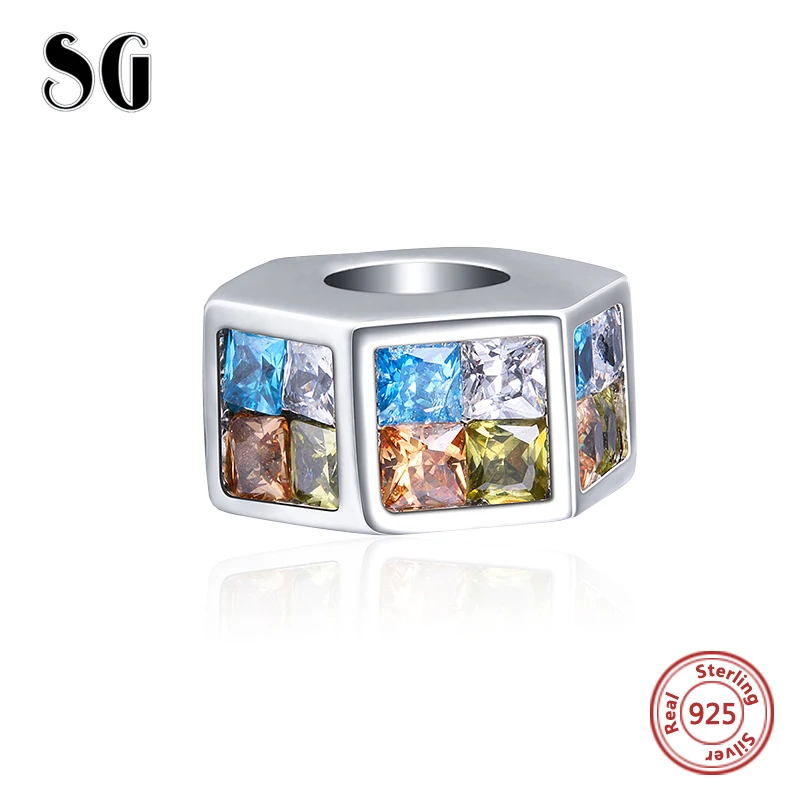 

Fit Authentic European Charms Bracelet silver 925 original Beads with colorful CZ diy fashion jewelry making for women Gifts