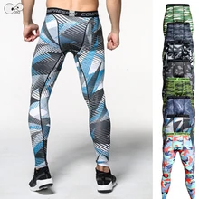 Беговые колготки мужские камуфляжные функциональное компрессионное штаны футбольные тренировочные Фитнес Спортивные Леггинсы Штаны для бега спортивные штаны