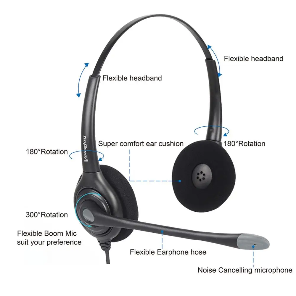 Call center headphones QD (Quick Disconnect) headset with single 3.5mm plug for laptop Smartphone computer PC notebook etc