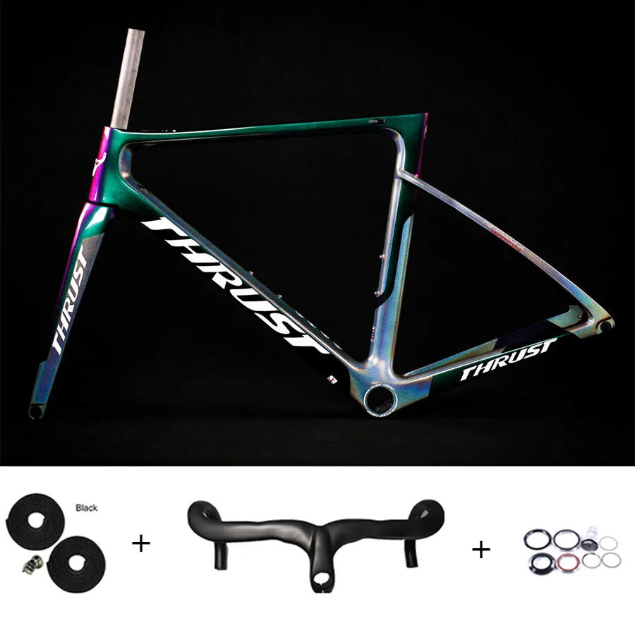 

THRUST Carbon Road Frame T1000 Carbon Fiber Bike Frame Carbon Frame with 3K Integrated Handlebar Carbon Road Frame