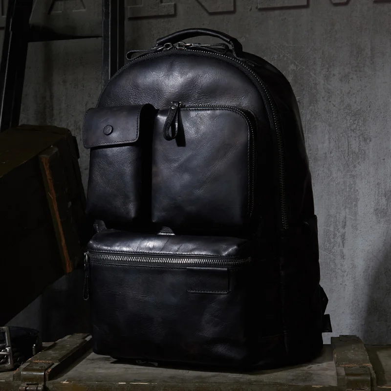 Роскошный мужской рюкзак из коровьей кожи, кожаная сумка в Военном Стиле