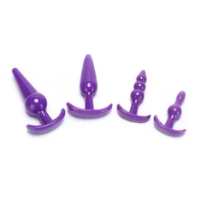 1/4PCS Soft Silicone Anal Dildo Butt Plug Prostate Massager Adult Gay Products Anal Plug Beads Erotic Sex Toys for Men Women