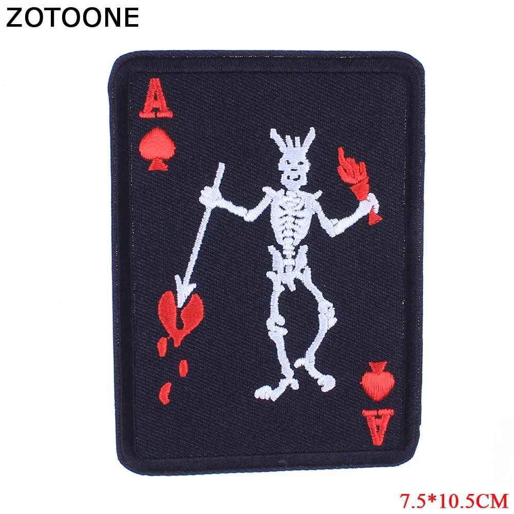 ZOTOONE покер череп нашивки значки Diy наклейки железо на одежду теплопередача