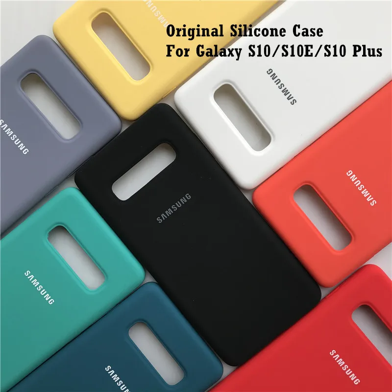 

Original Samsung Galaxy S10/S10 Plus/S10e Case Silky Silicone Cover High Quality Soft-Touch Back Protective Shell S10 + S10 lite