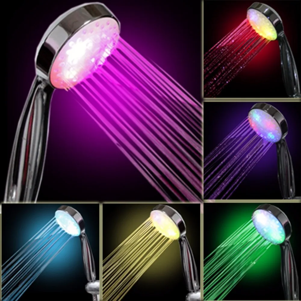 

LH002 Multiple Color 7 colors Automatic Jump Changing Water Flow Shower head Bath LED Handle Free shipping