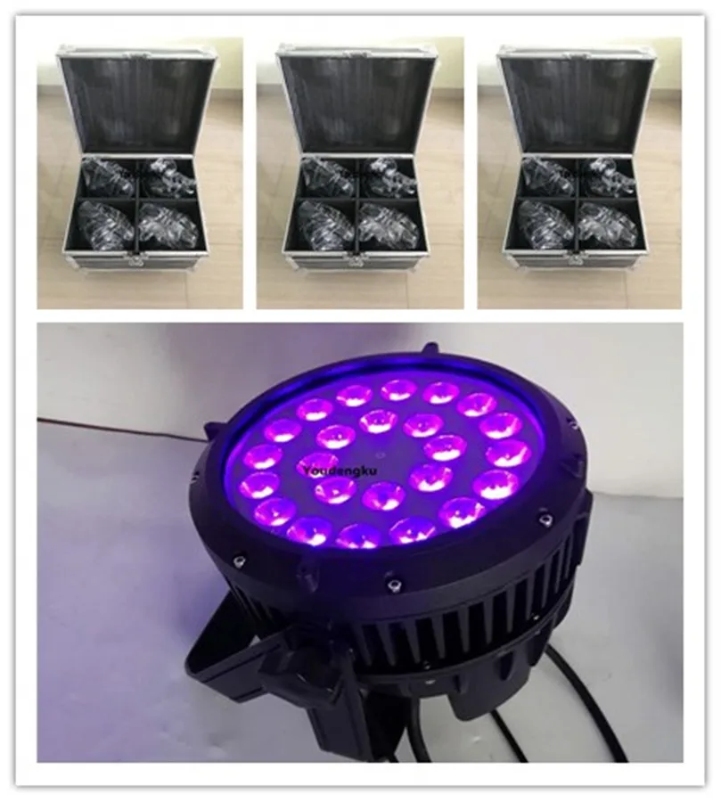 12 шт. с flightcase 24x18 Вт par led uv ip 65 свет 6 в 1 64 водонепроницаемый | Лампы и освещение