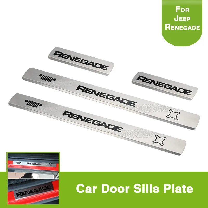 For Jeep Renegade 2015 2016 2017 Door Sill Plate Protector Scuff Entry Guard Pedal Cover Trim