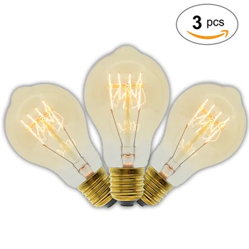 

3 Pcs/Lot Handmade Edison Lamps Carbon Filament Clear Glass's Edison Retro Vintage Incandescent Bulb 40W/60W 220V E27 A19