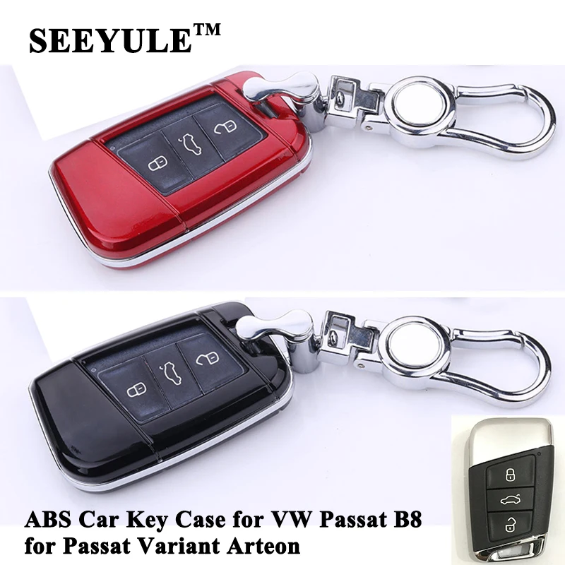 

1pc SEEYULE ABS Car Key Shell Organizer Styling Key Case Cover Car Accessories for Volkswagen VW Passat B8 Arteon Passat Variant