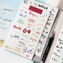 8 листов/набор английские слова буквы Kawaii красочные декоративные Стикеры для скрапбукинга стикеры дневник Diy декорации альбом