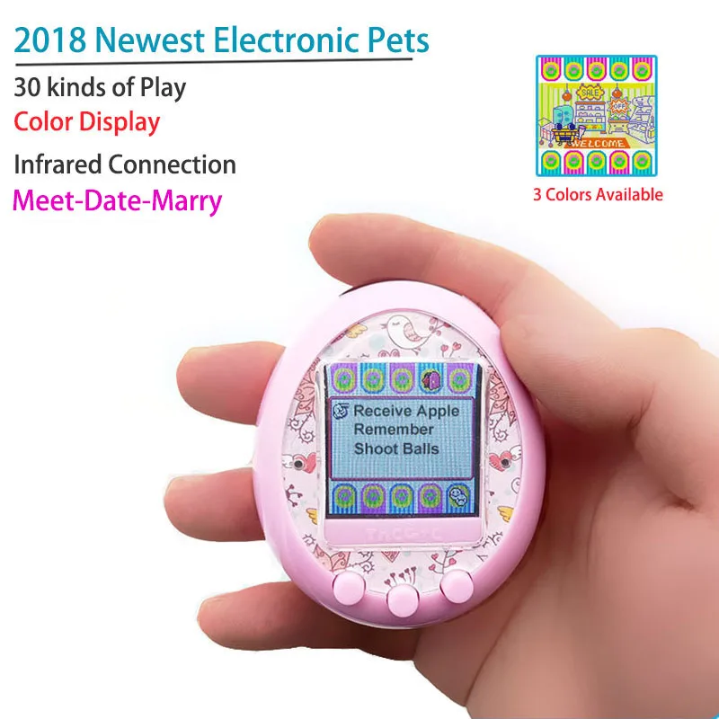 

Upgrade 90s Color display Tamagochi nostalgic game machine electronic virtual cyber elves of pet Color screen pet kids game Toys