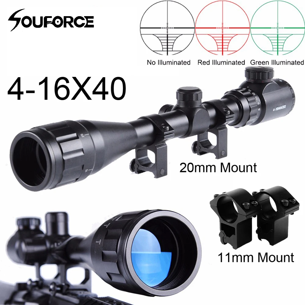 

New Hunting Scope 4-16X40AOEG Sniper Rifle Scope with Adjustable Objective Lens for Hunting Rifle Airsoft Air Guns