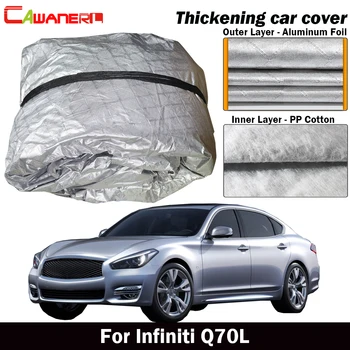 

Cawanerl Thick Cotton Car Cover Waterproof Anti-UV Sun Shade Rain Snow Hail Protection Cover Dust Proof For Infiniti Q70L