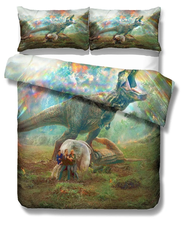 Парк Юрского периода Динозавр 3D комплект постельного белья доистория Динозавр мир одеяло комплекты постельного белья Постельное белье тираннозавр рекс