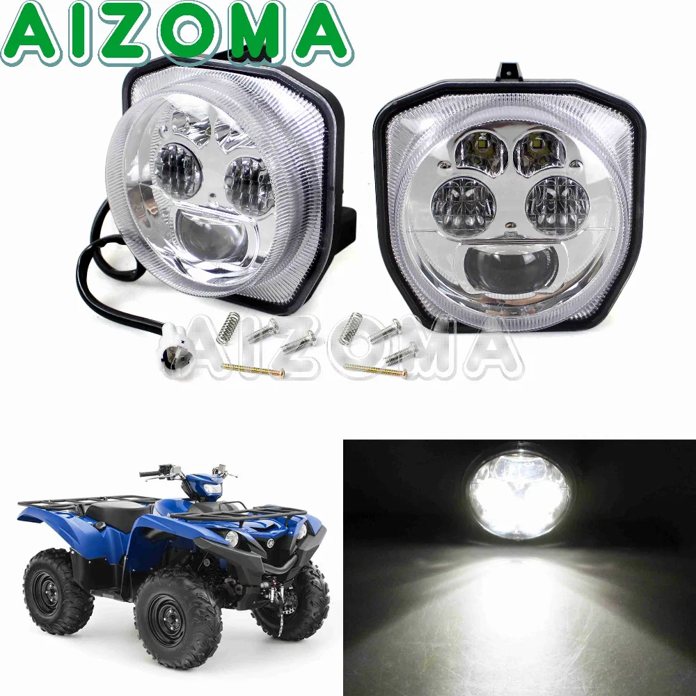 

2pc LED High Low Beam Headlight ATV Front Head Lamp Pair For Yamaha ATV GRIZZLY EPS 4WD HUNTER 700 EPS 4WD SE LTD 2016-2017