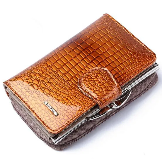 

New Wallet Women Purse Brand Coin Purse Zipper Wallet Female Short Wallet Women Split Leather three folder Purse Small Purse