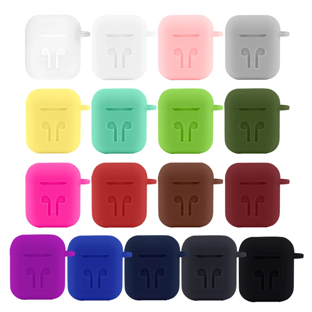 

Soft Silicone Case Earphones Cover for Apple Airpods Bluetooth Wireless Earphone Protective Skin Cover Box for Air Pods Ear Pods