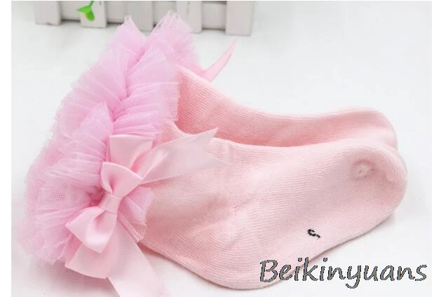 Детские носки для девочек, балетные кружевные хлопковые носки для малышей, новые детские носки принцессы с бантом, 18