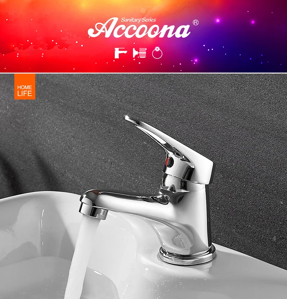 Accoona маленький смеситель для раковины, смеситель, отделка из латуни, стильный кран для раковины, хромированные краны для раковины, современные смесители для водопада