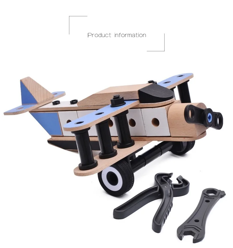 Деревянный бук DIY сборка самолета Alpinia игрушки для детей оснастка обучение креативный интерактивный строительный конструктор игрушка