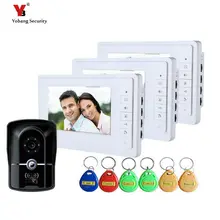 Yobang Security freeship 7inch video intercom system RFID reader camera video doorbell waterproof survelliance camera system