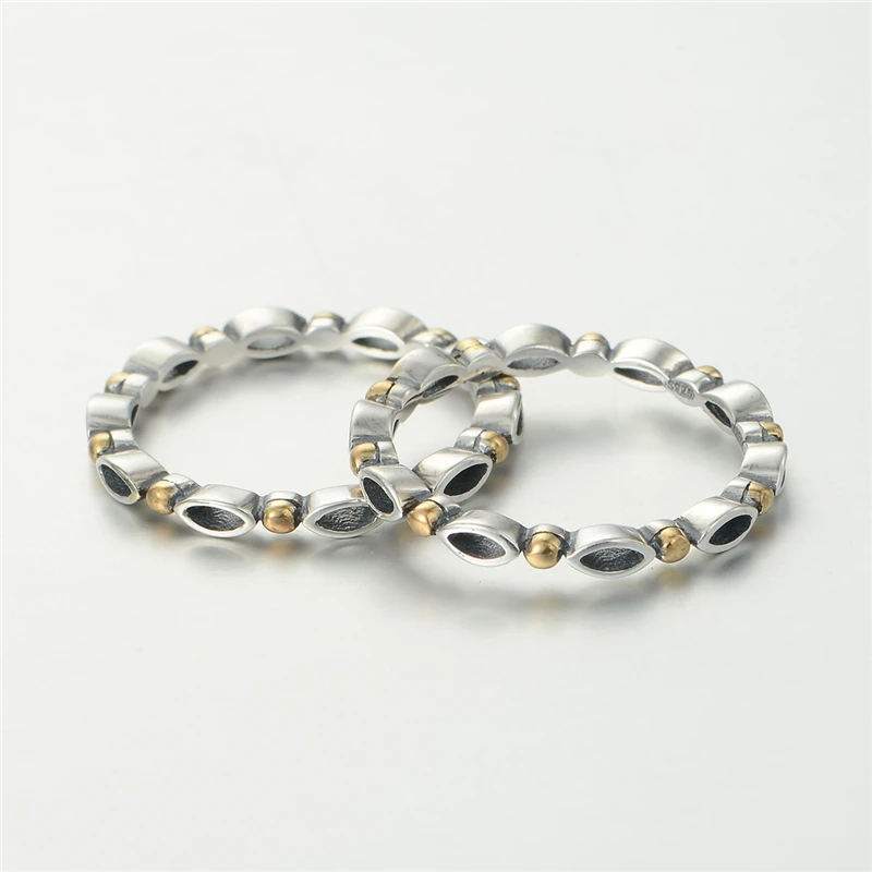 Engagement Wedding Jewelry rings for women 925 sterling silver ring with golden anillos fine jewelry wholesale Memnon RIP447 Fine Jewelry